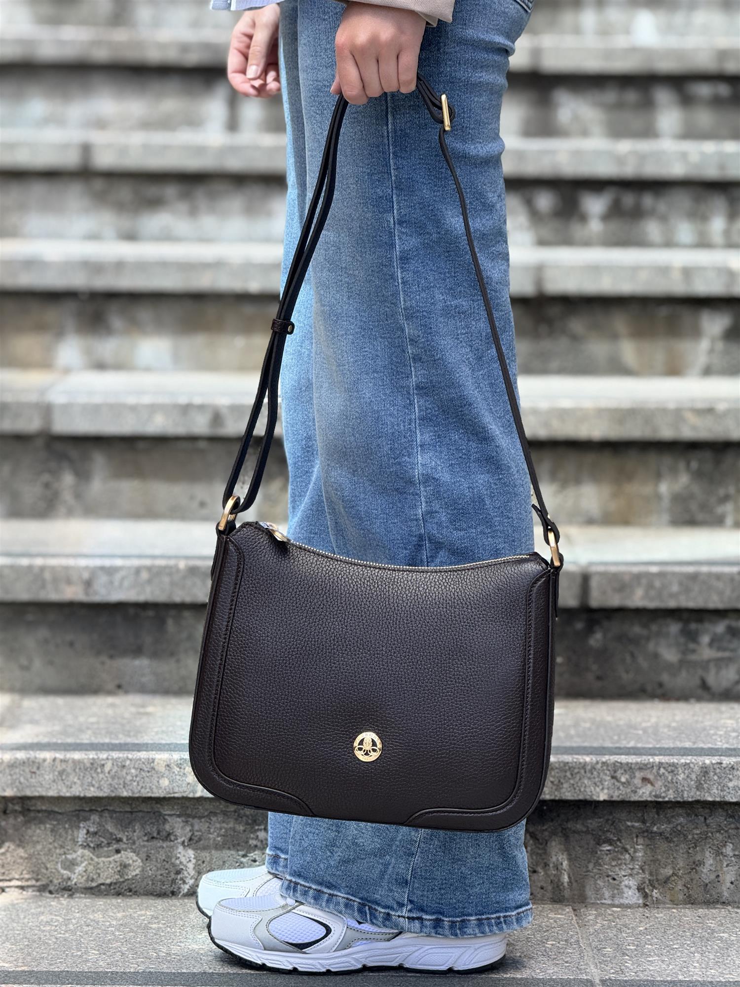 Image shoulder bag, Marron