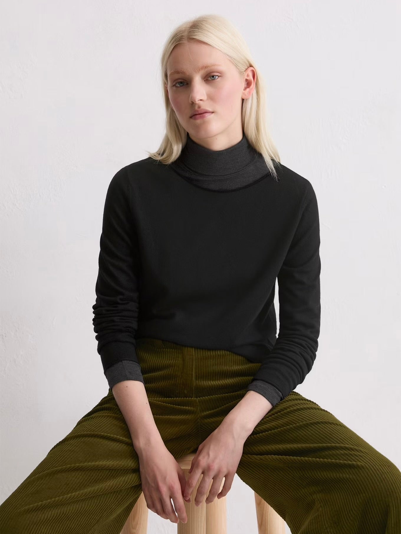 Pullover, longsleeve, boat neck,Black