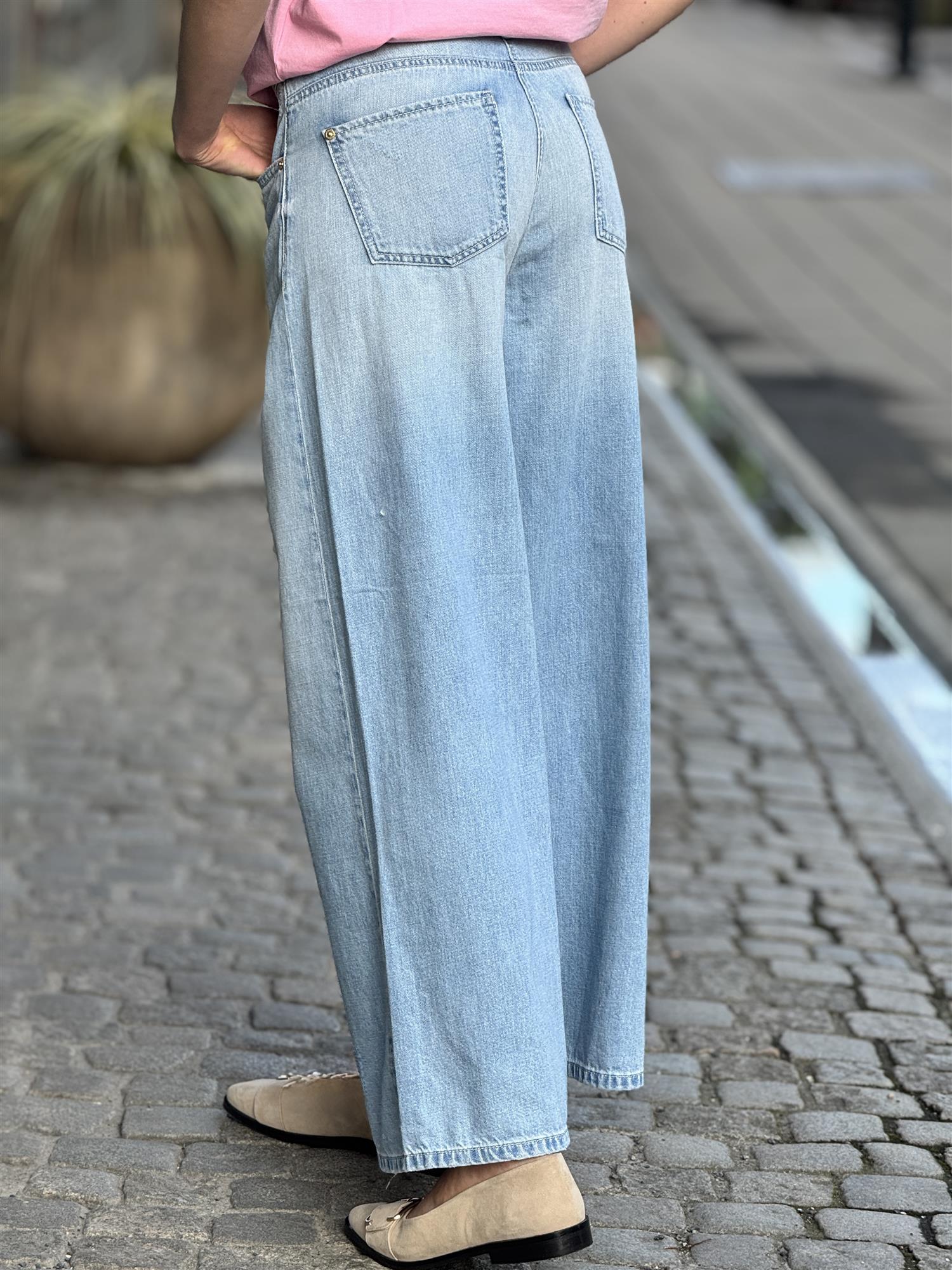 Palazzo Cropped, Blue Mirage