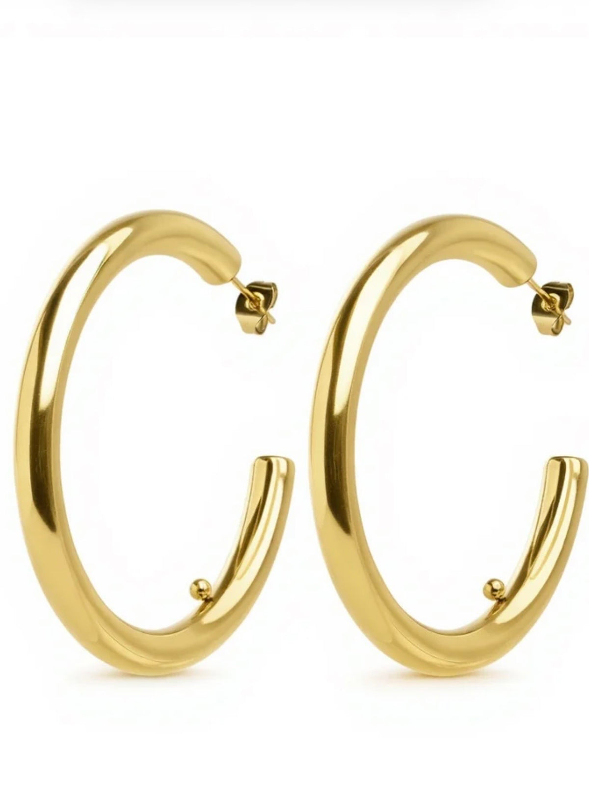 Peg- Sleek Hoops Stud Earrings - Gold