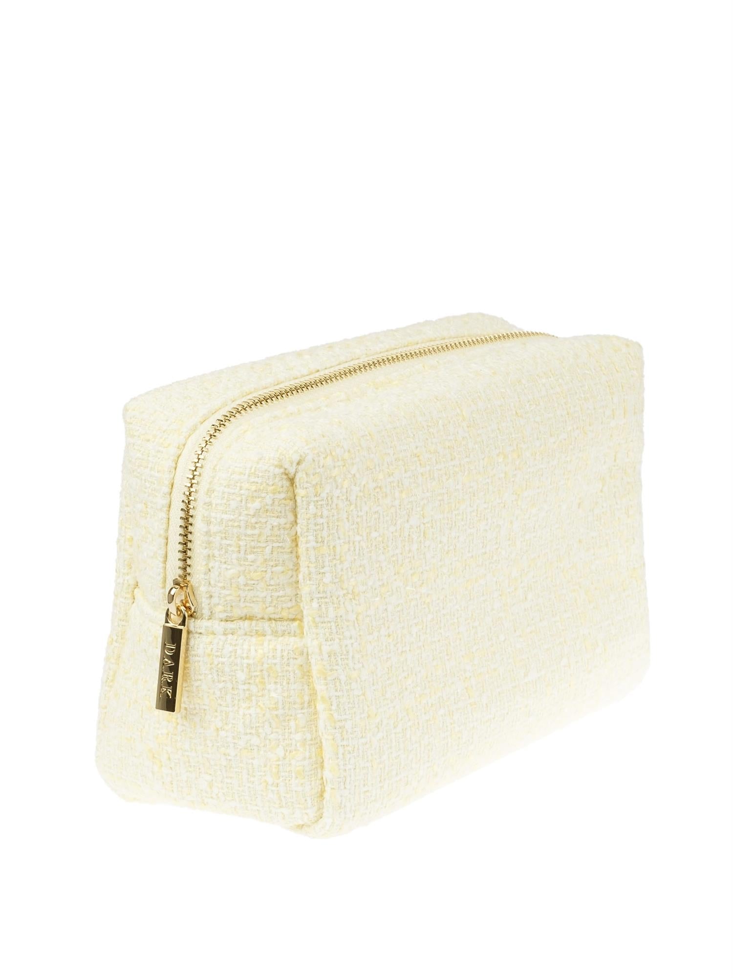 Tweed Make-Up Pouch Small, Yellow