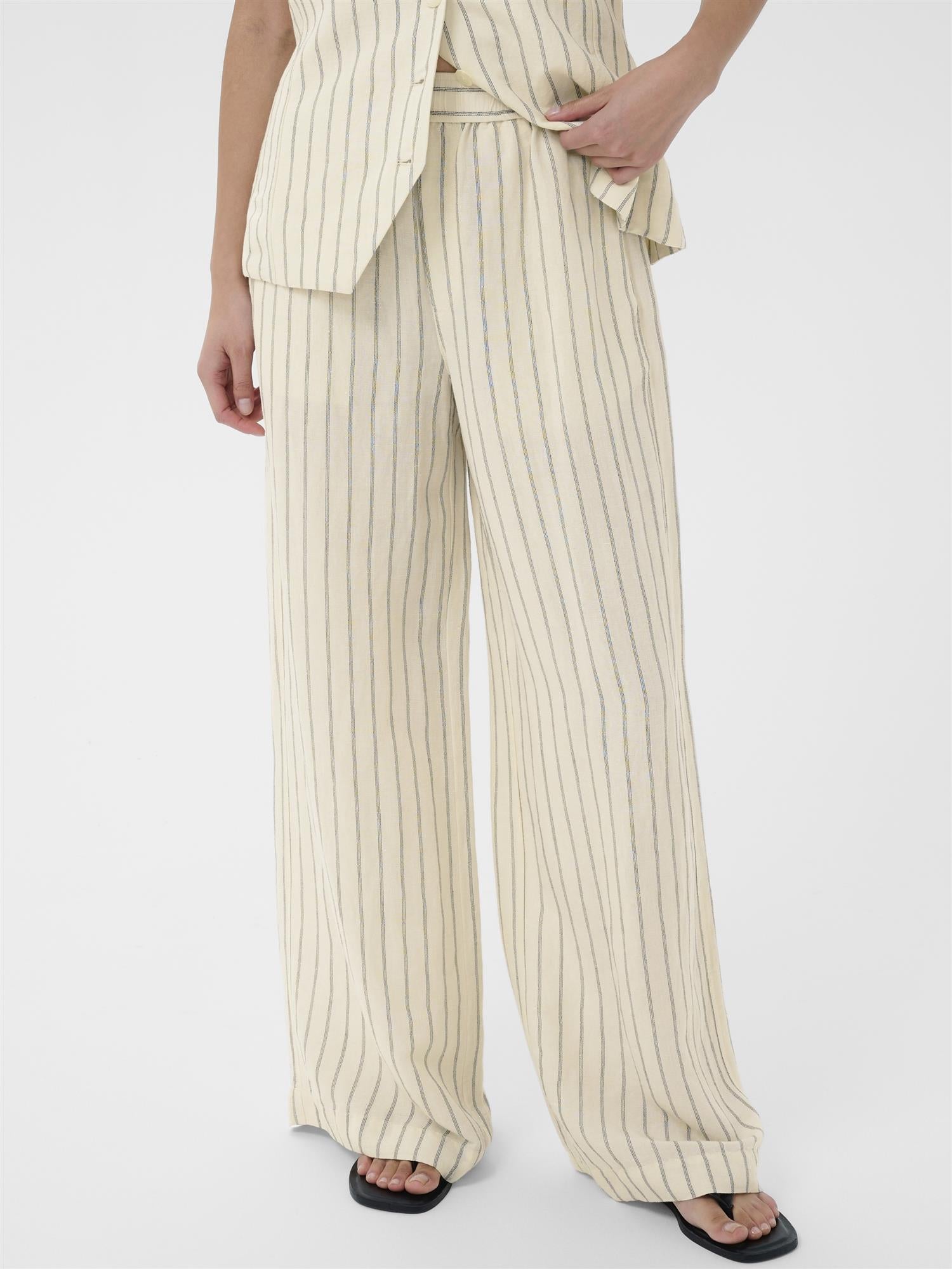Biana PW Pants, Black Stripe