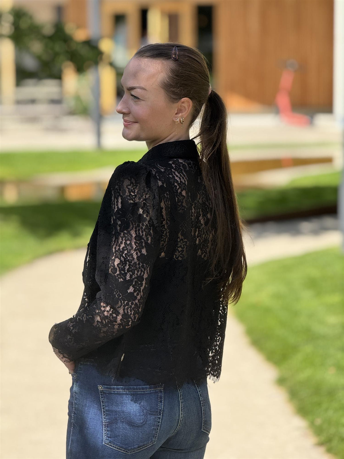 Lace Shirt, Black