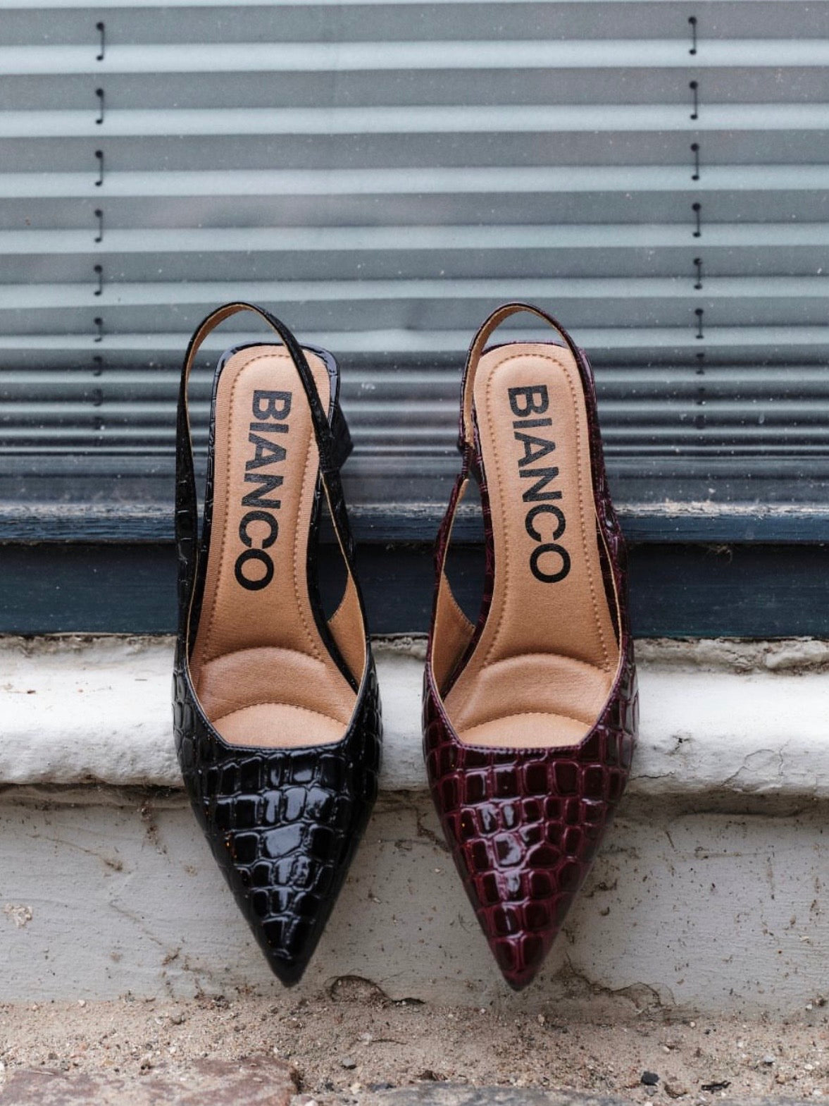 BIAMARALYN Slingback Croco Patent
