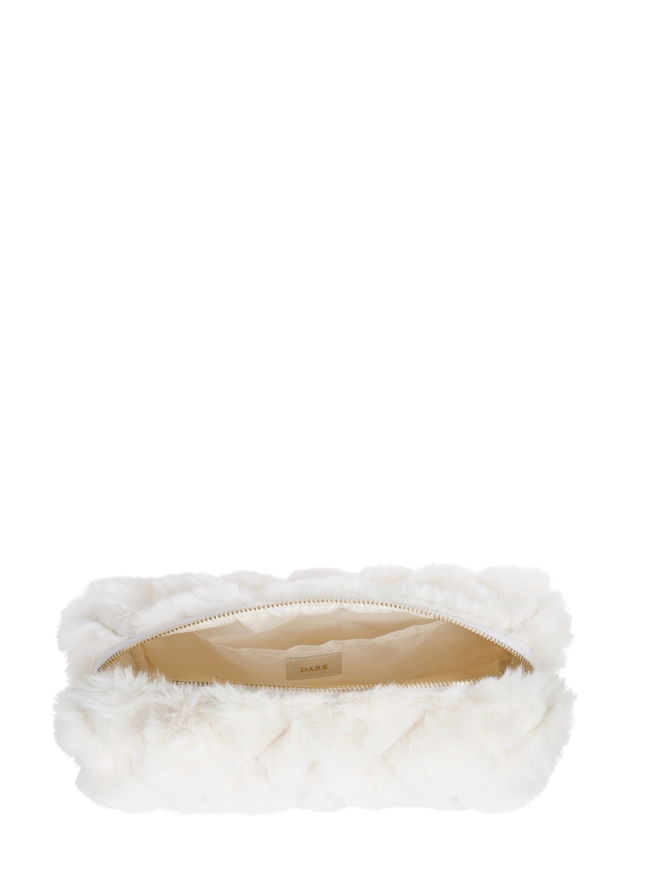 Faux Fur Quilted Tool Pouch, Off White