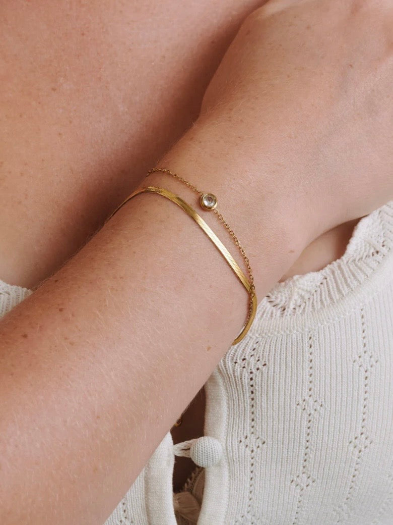 Solvej - Duo Chain Bracelet Stainless Steel - Gold