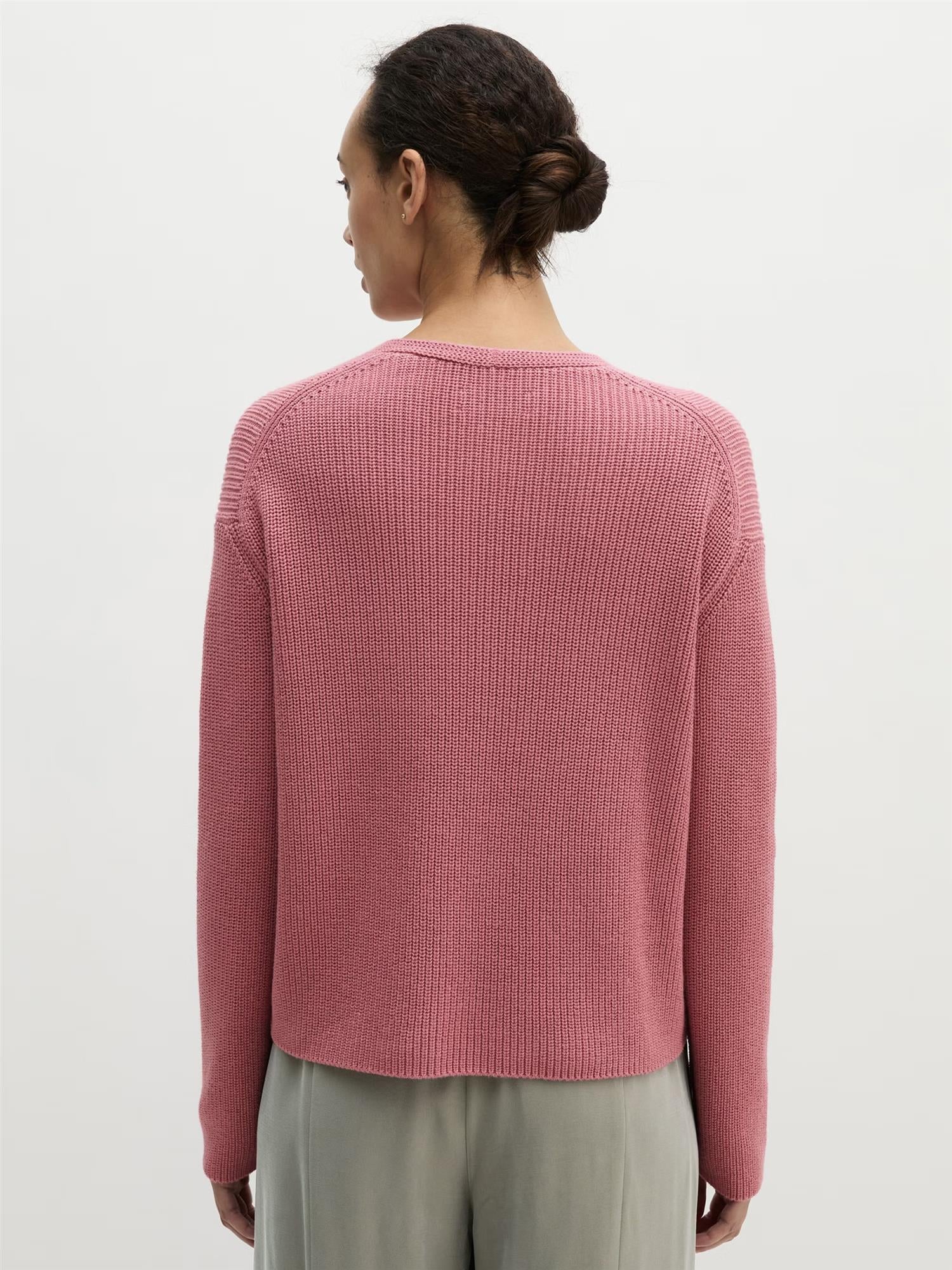 Pullover, V-Neck, Berry Rose