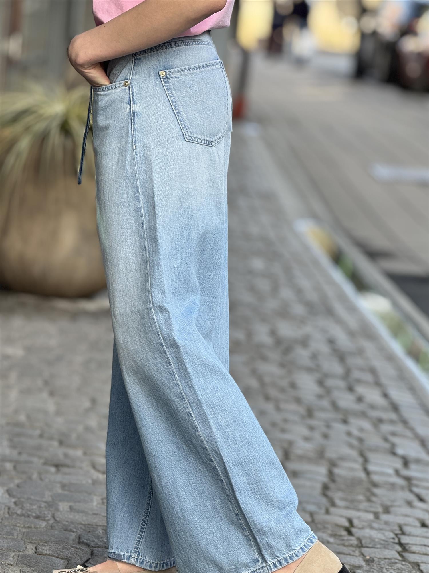 Palazzo Cropped, Blue Mirage