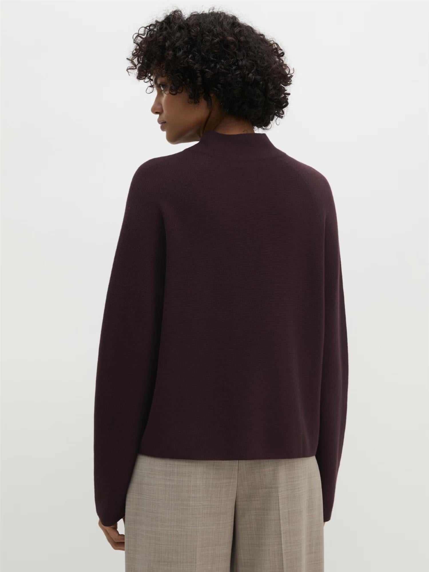 Pullover, Stand up collar, Burgunder