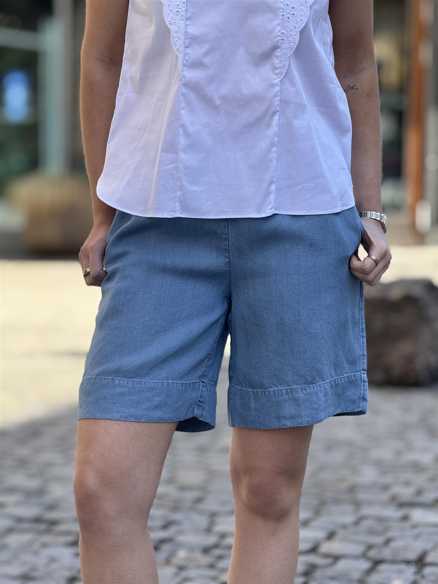 LR-RORA 2 shorts, Blue denim