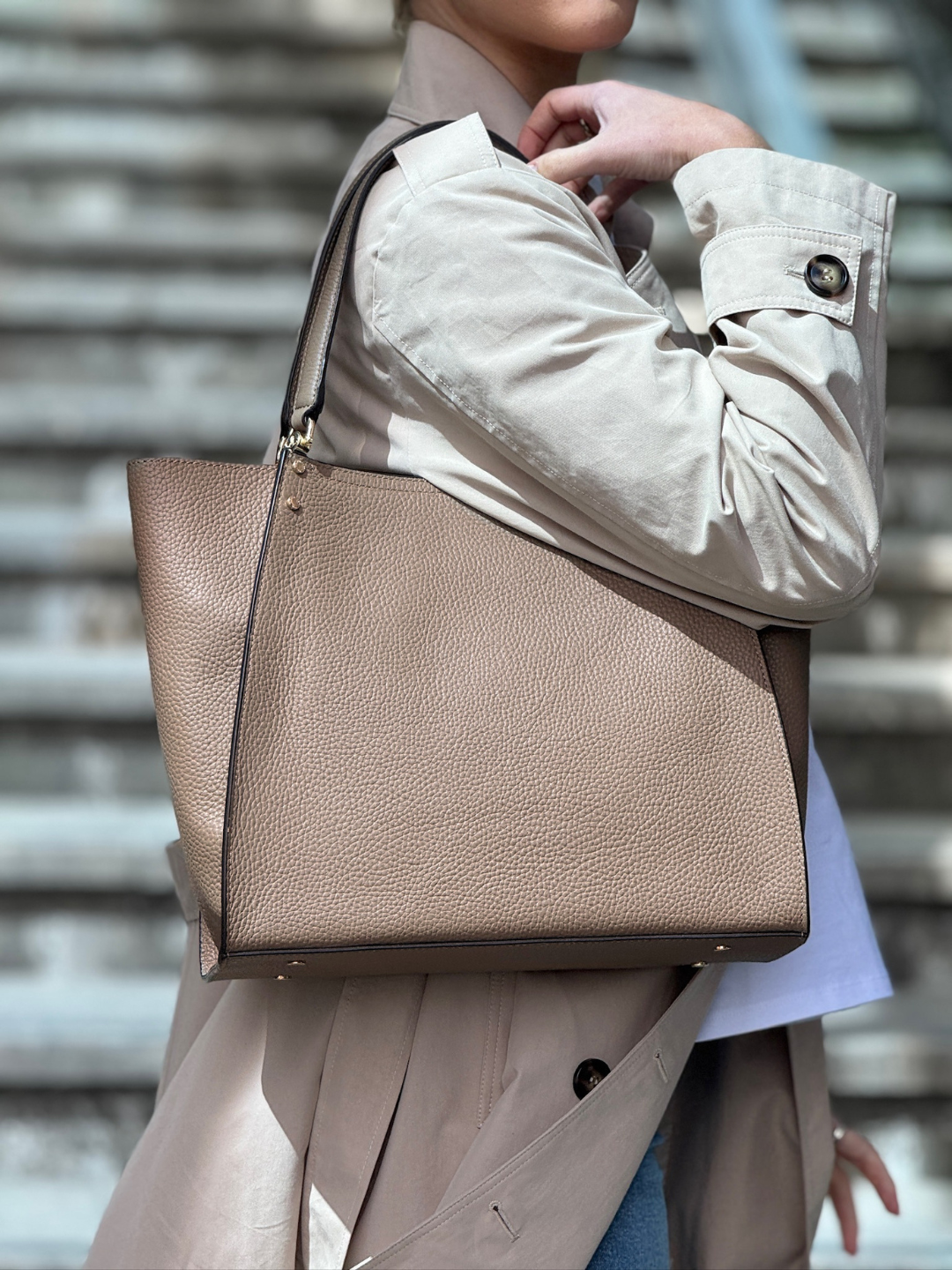 Hebdo shoppingbag, large, Taupe