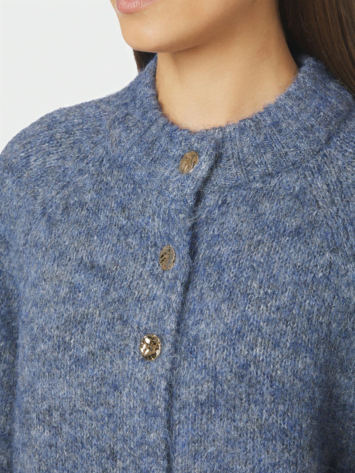 Benuta Fluffy Knit Cardigan, Blue