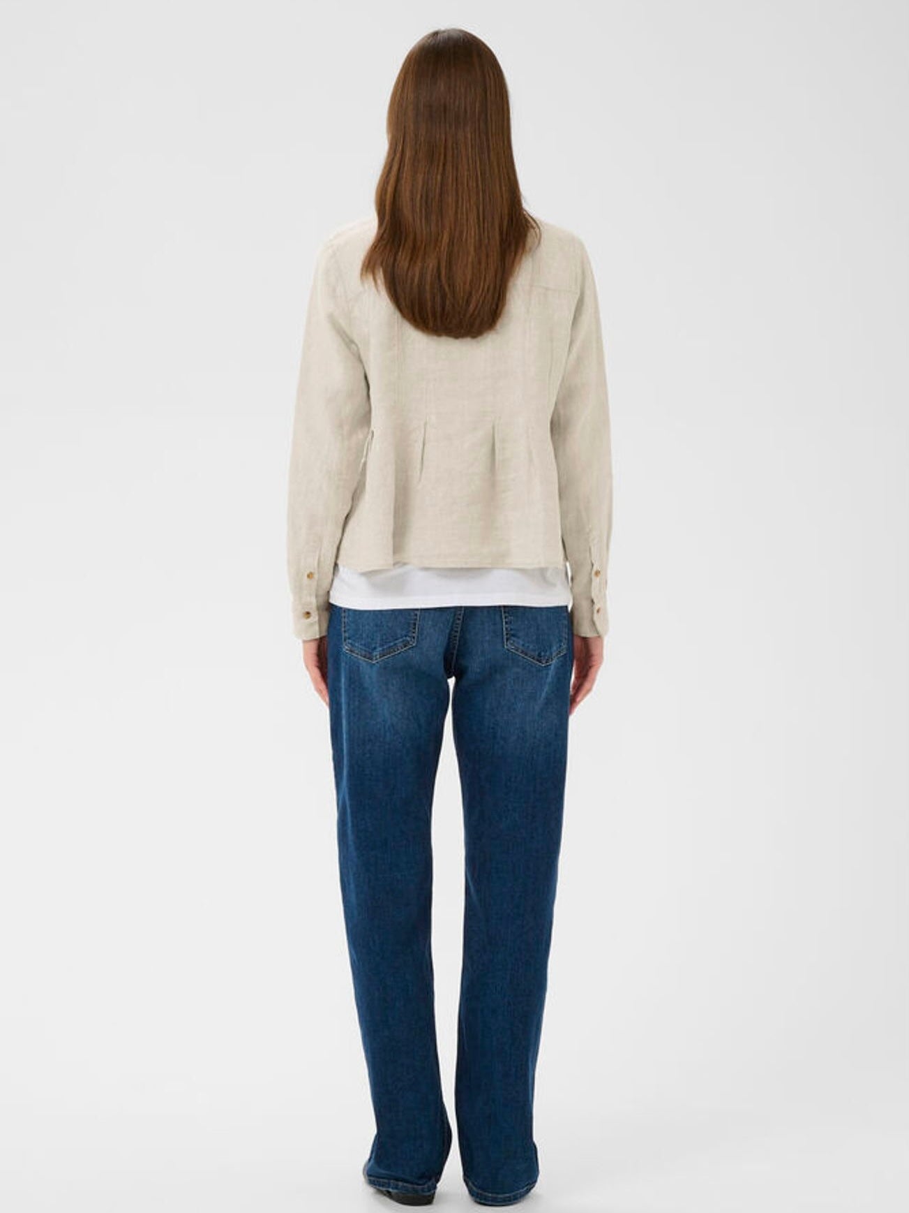 DILANA IW PLEATED SHIRT, Ecru