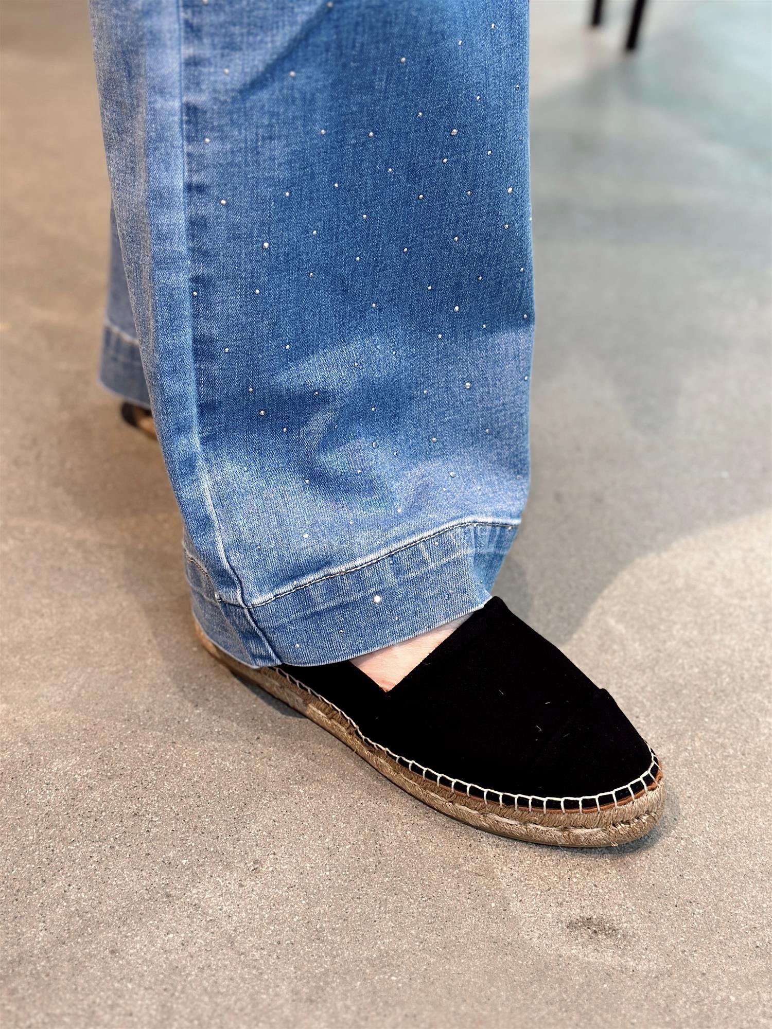 Black Suede Low Espadrilles