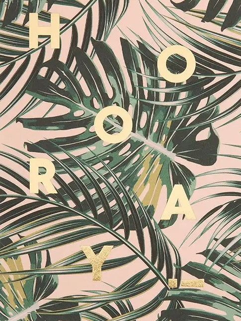 Hooray Palm Leaves Postcard