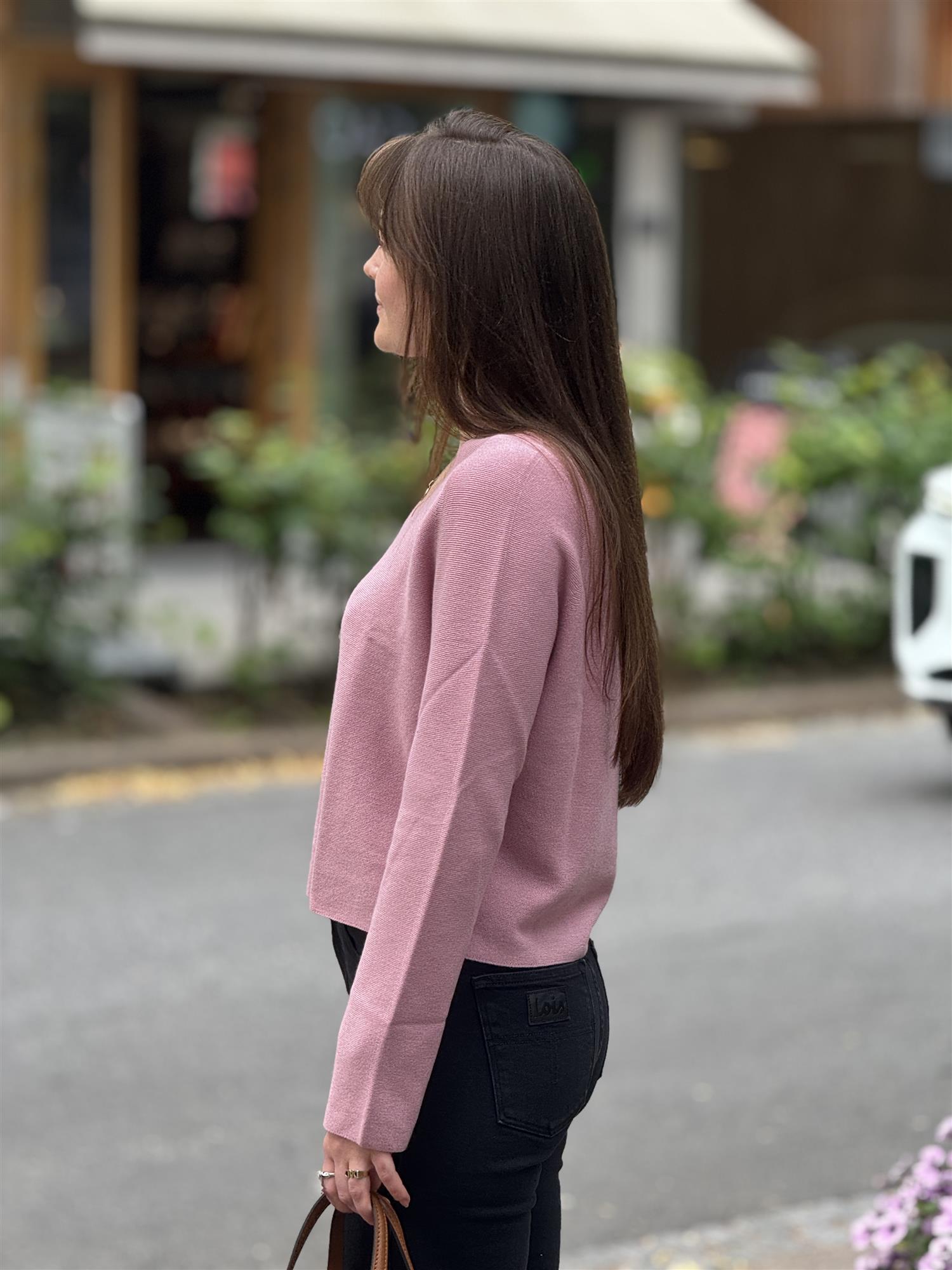 Pullover, V-Neck, Misty Rose