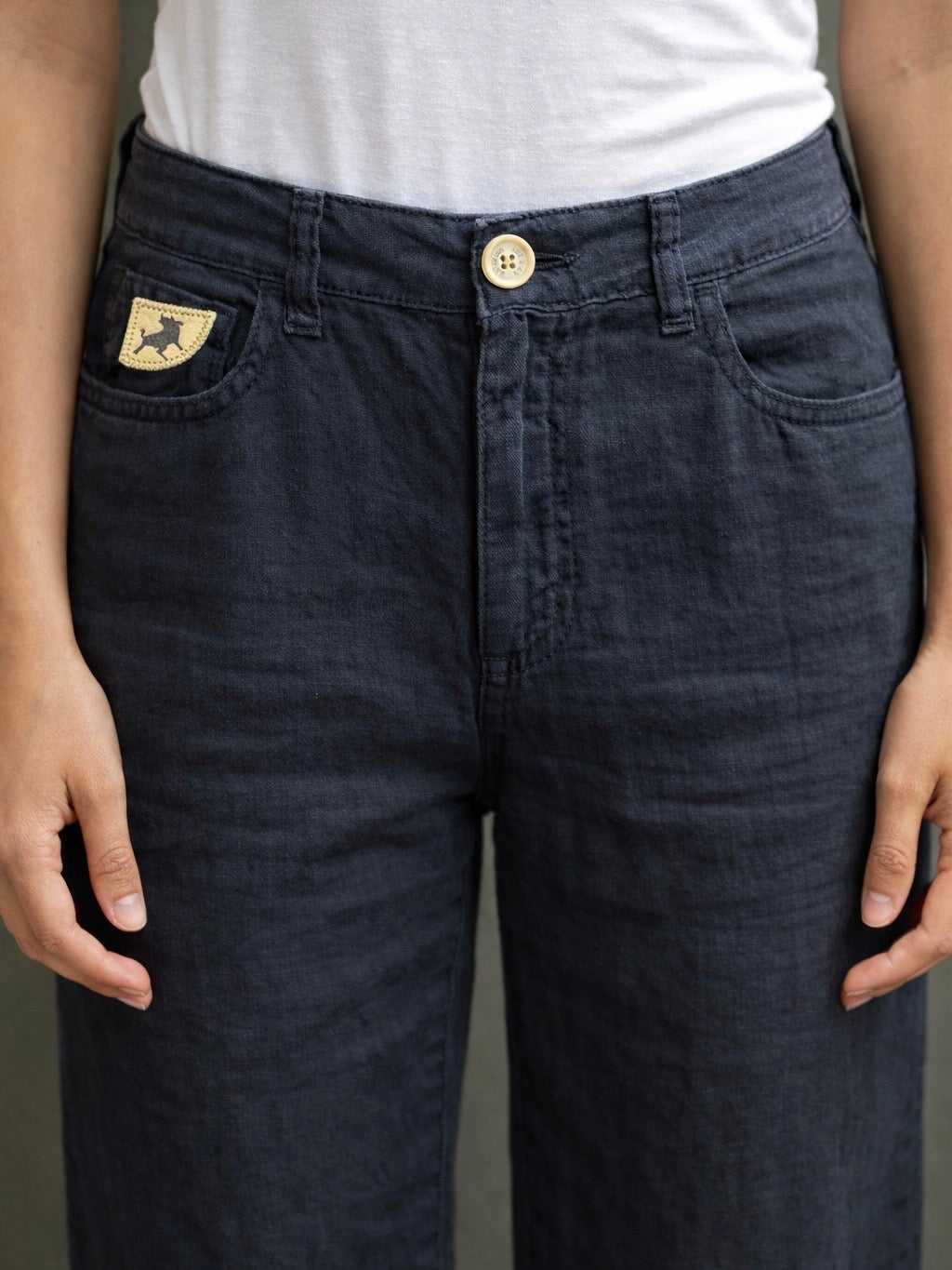 Culotte linen, Navy