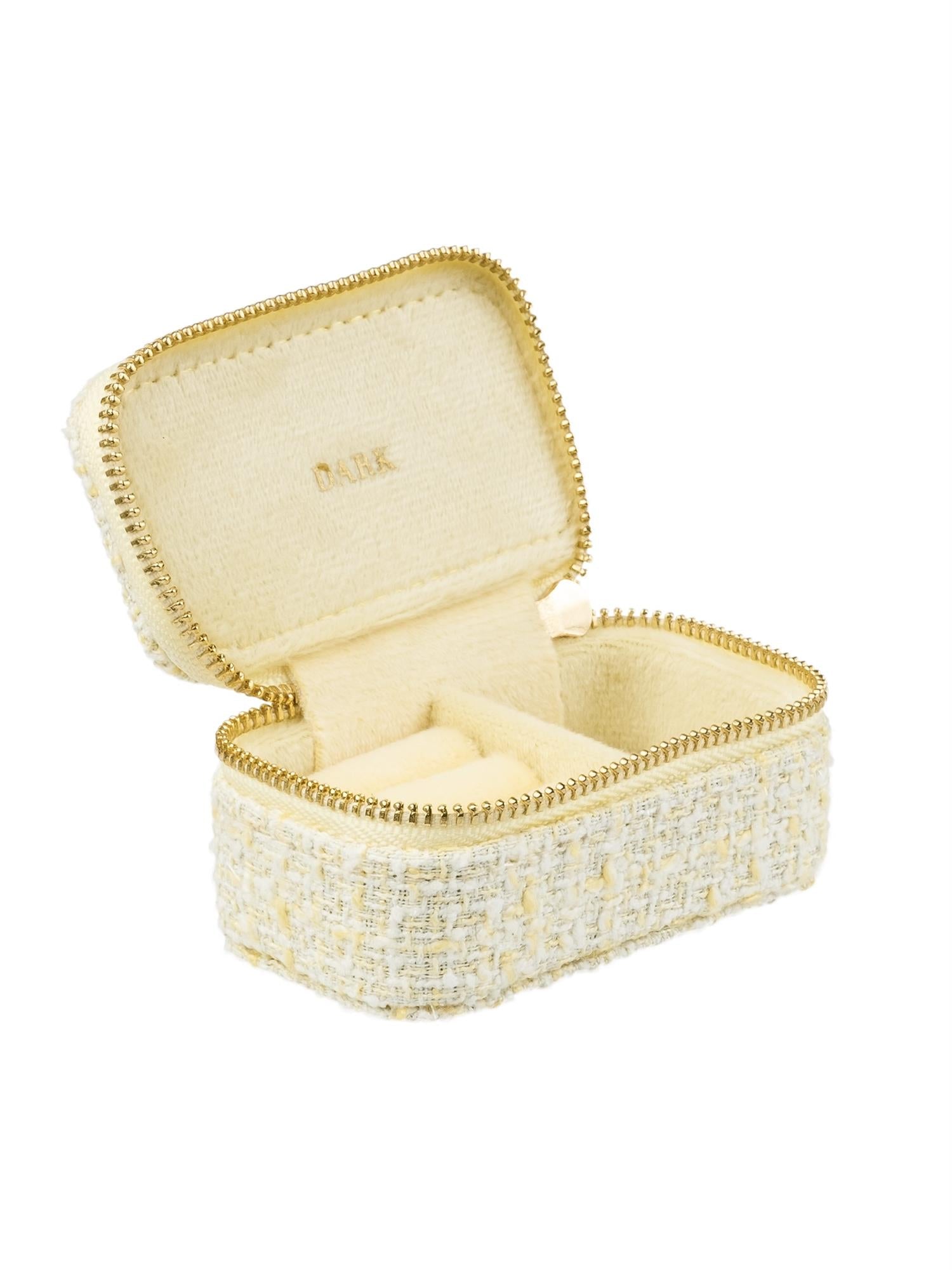 Tweed Jewellery Box Micro, Yellow