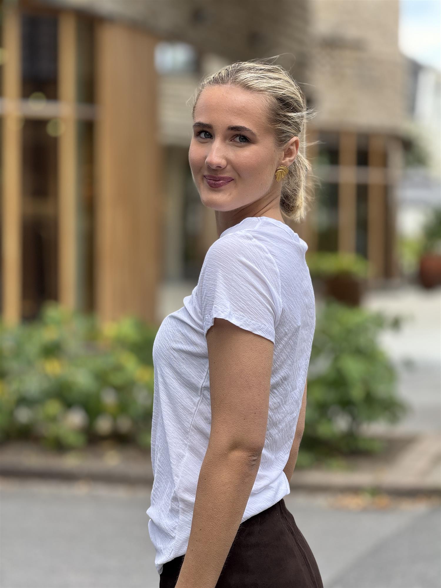 Blanca T-Shirt, Round neck, White