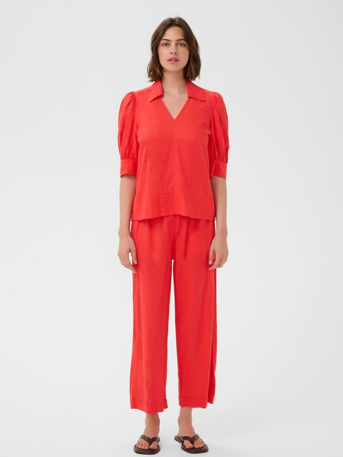 EDITH IW BLOUSE, Poppy Red