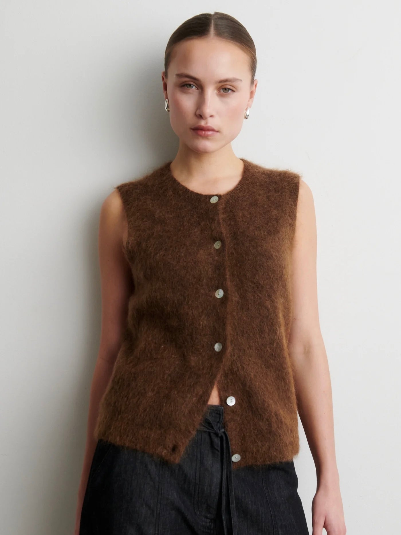 Brook Knit Button Vest