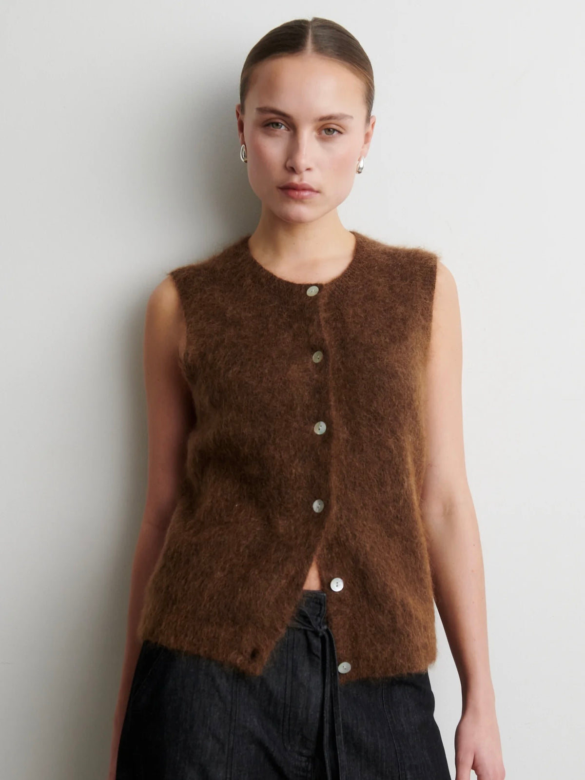 Brook Knit Button Vest