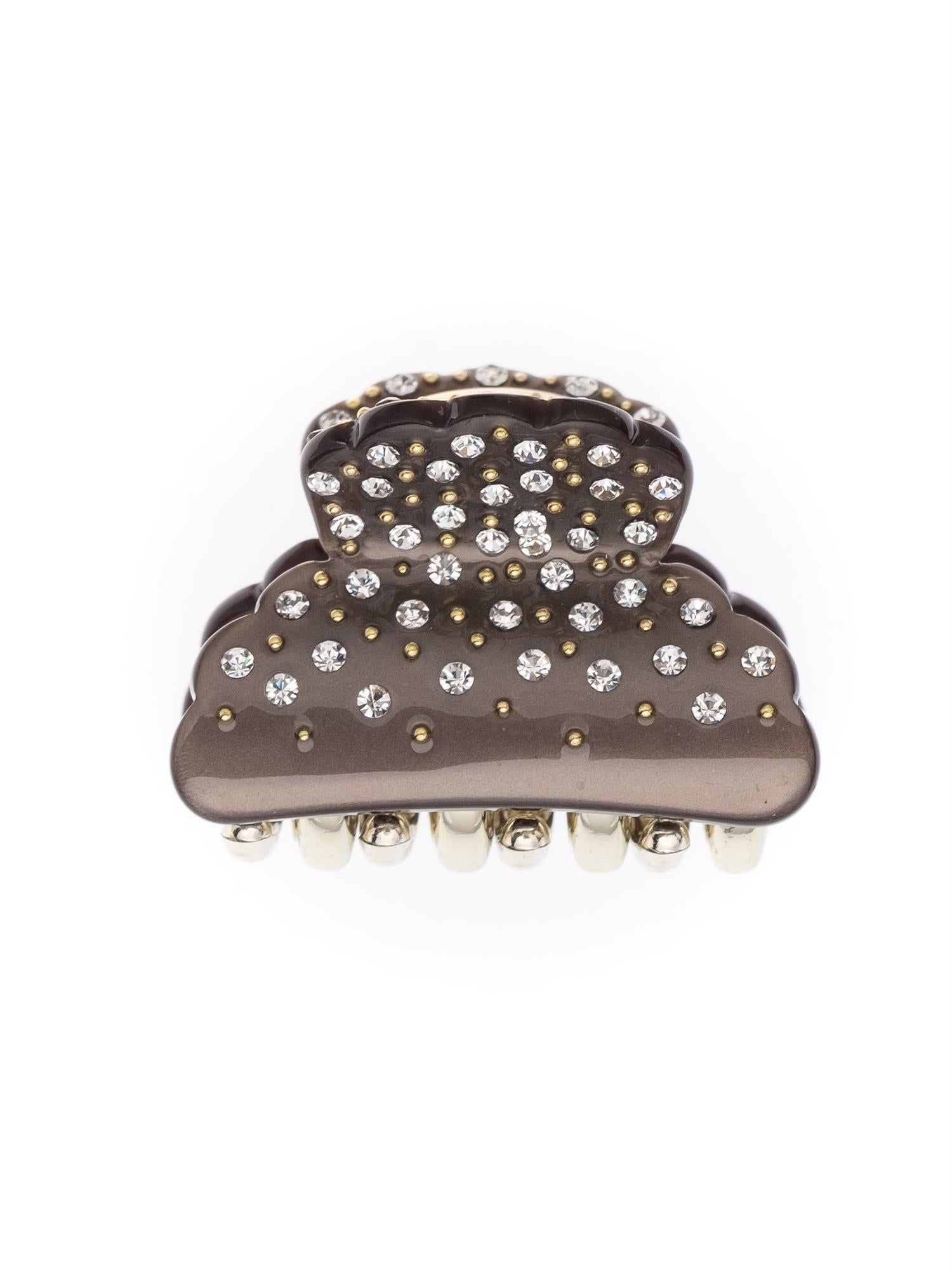 Crystal Hair Claw Small, Soft Brown