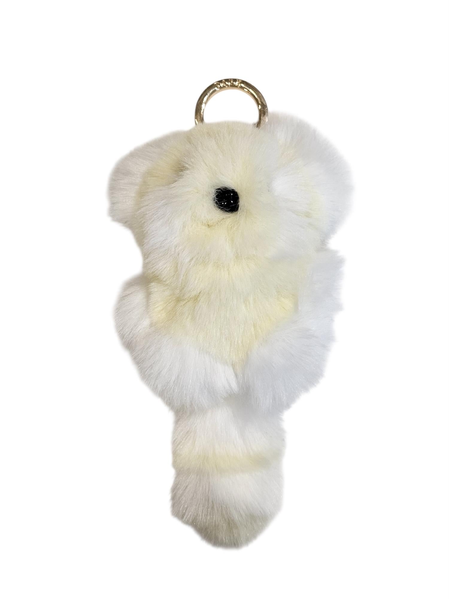 Raccoon Bag Charm, Yellow/white