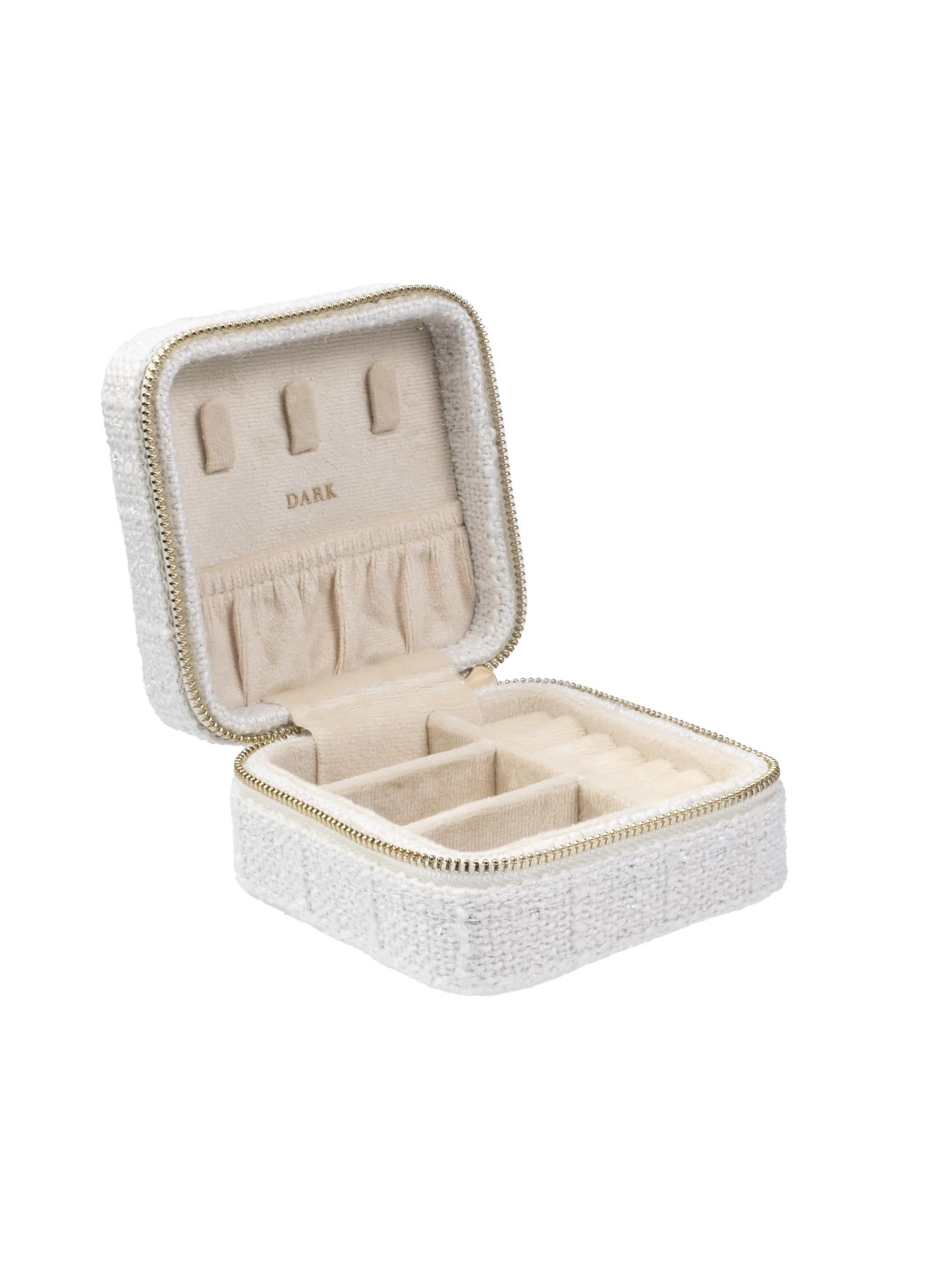 Tweed Jewellery Box Mini, White