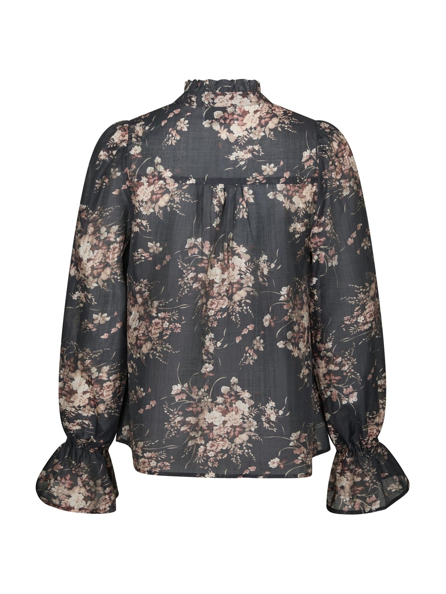 Amara Garden Flower Blouse, Dark Navy