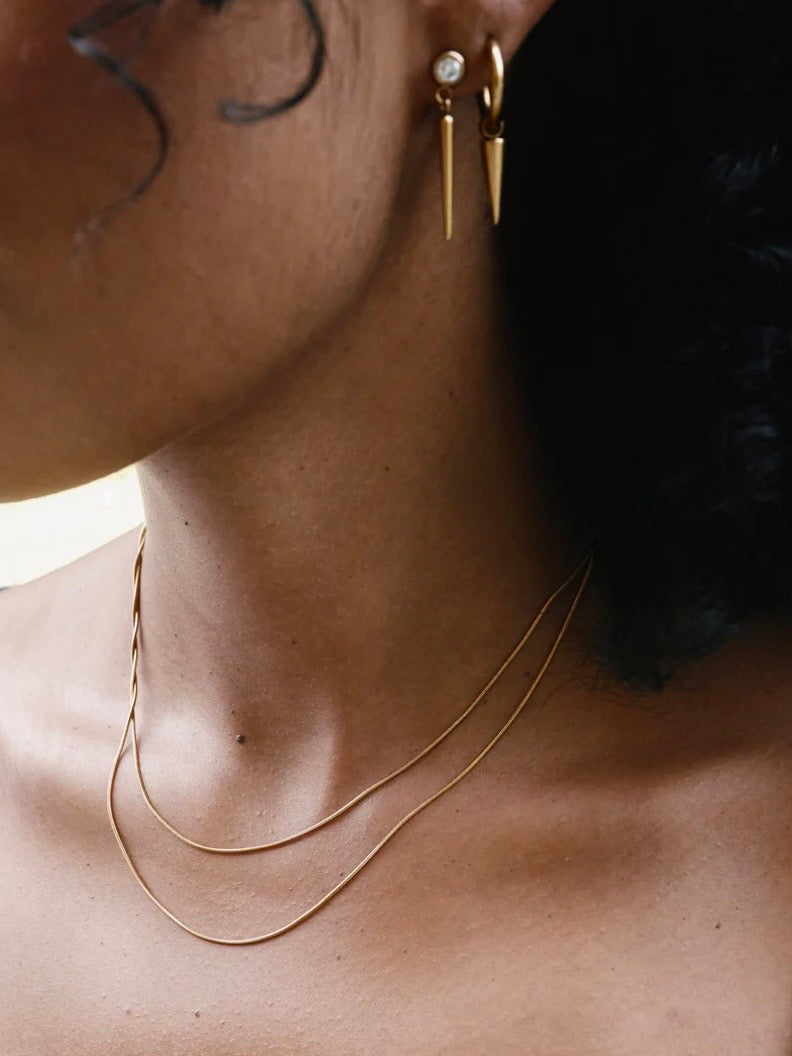 Pim - Spike Hoop Earrings Stainless Steel - Gold