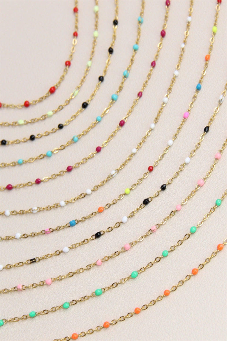 Necklace, small red beads