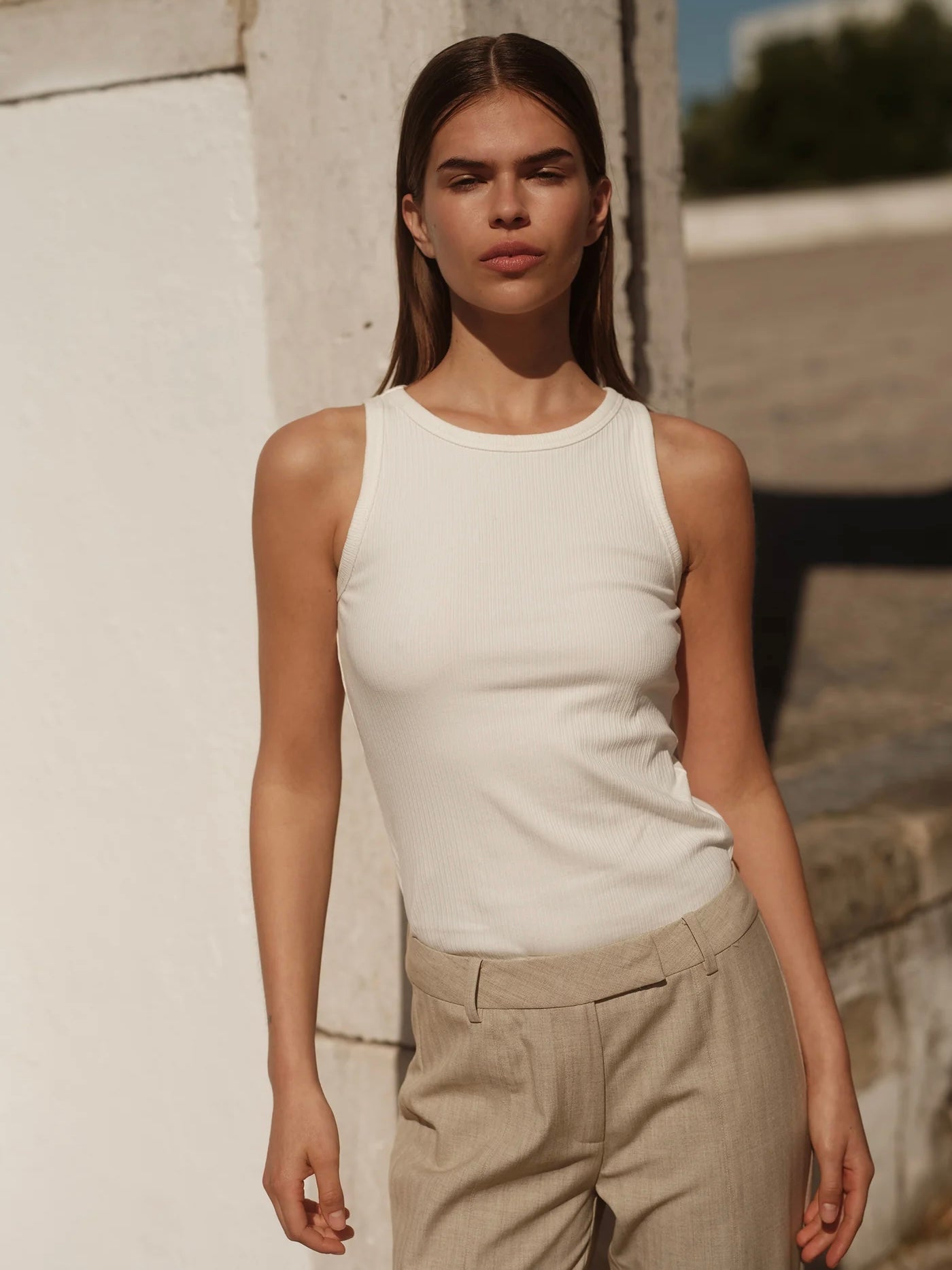 Lila Tank Top, Cream