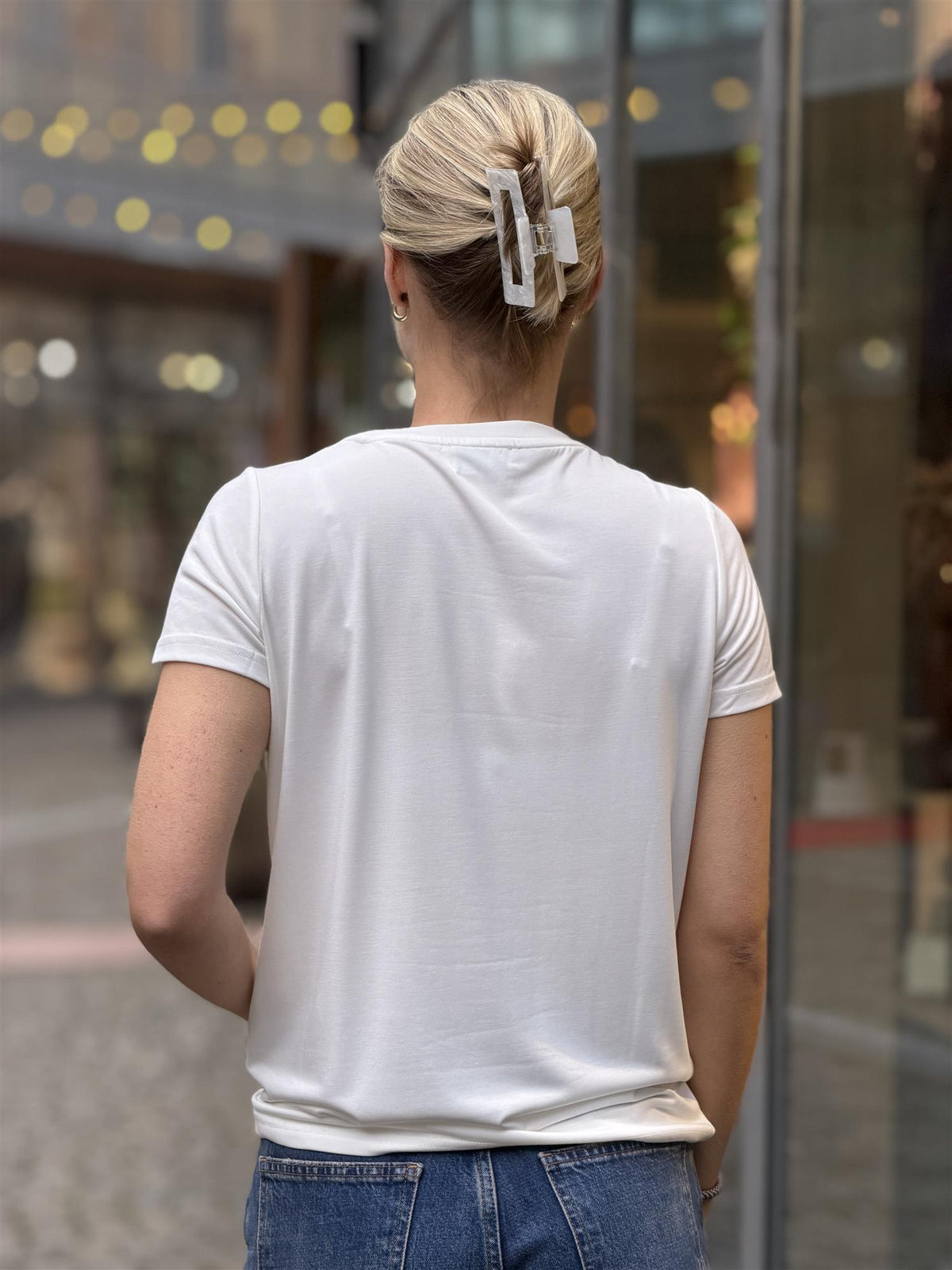 Adele t-shirt round neck, White