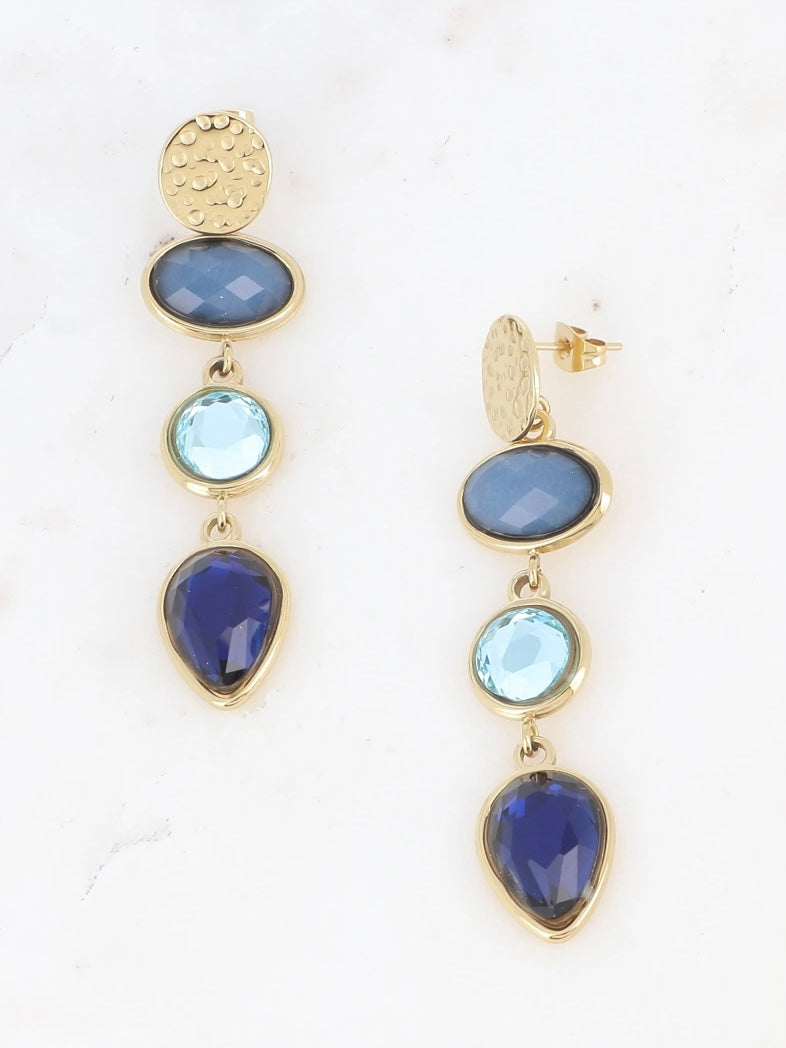 Earrings, Romane pendant blue