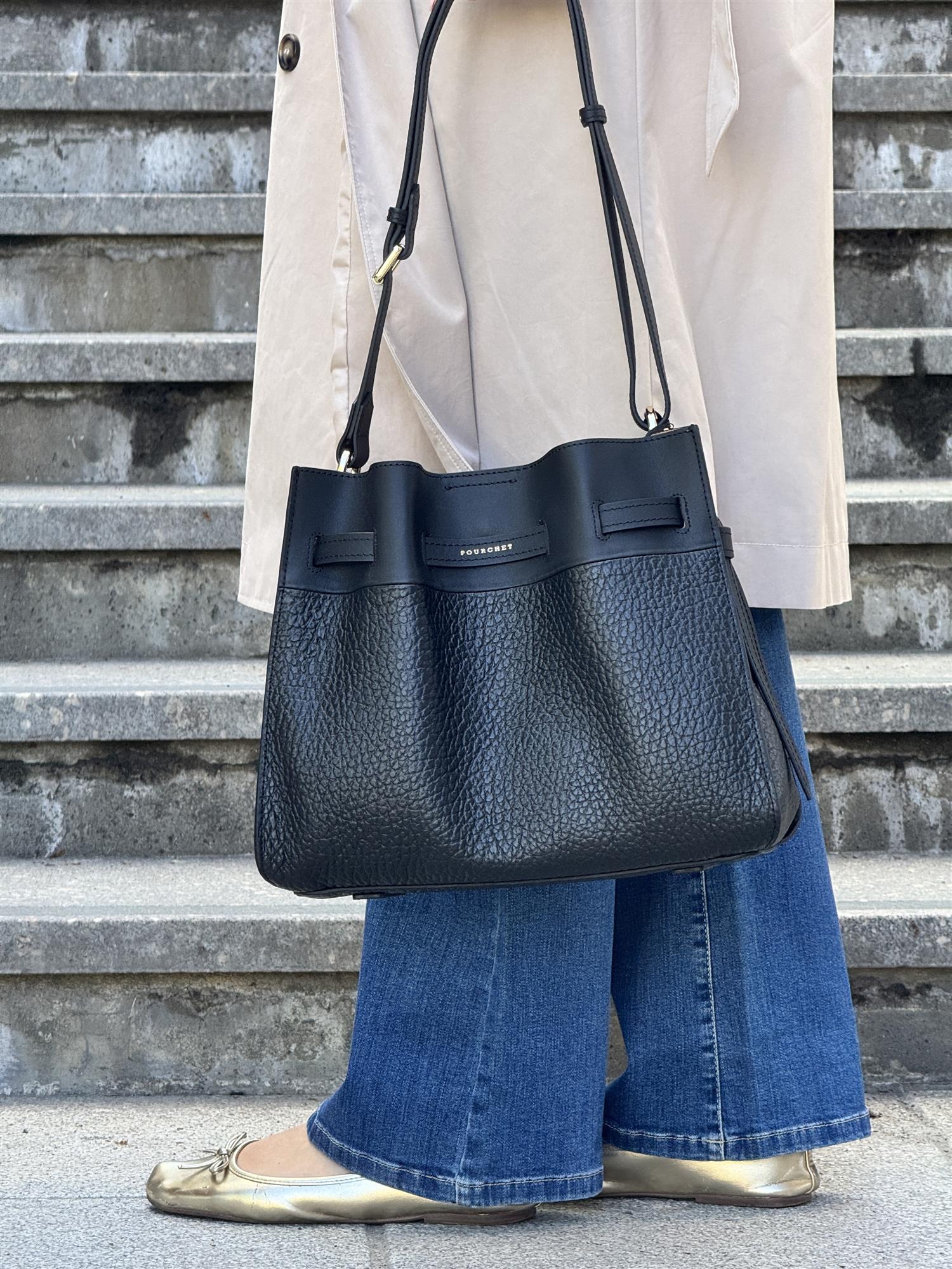 Blossom Shoulder Bag, Black