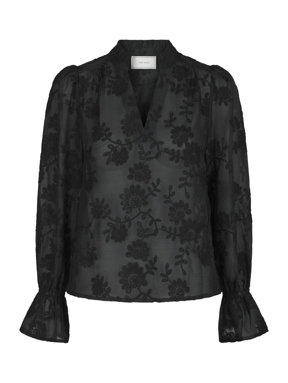 Amara Emb. Blouse, Black
