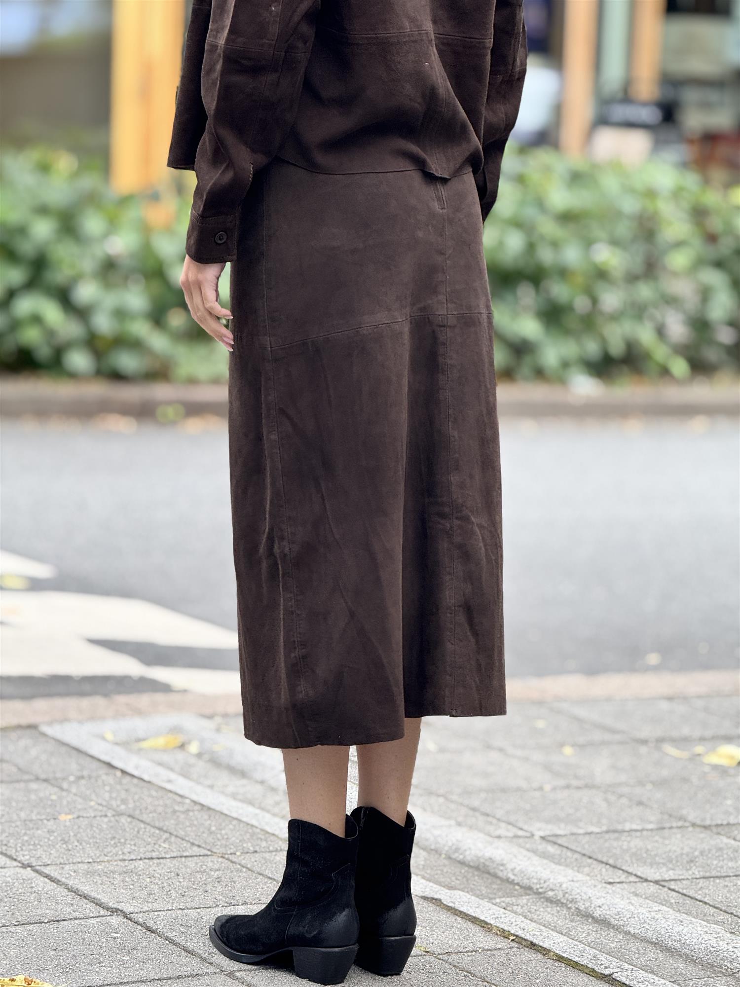 Alba Midi Skirt, Dark Brown