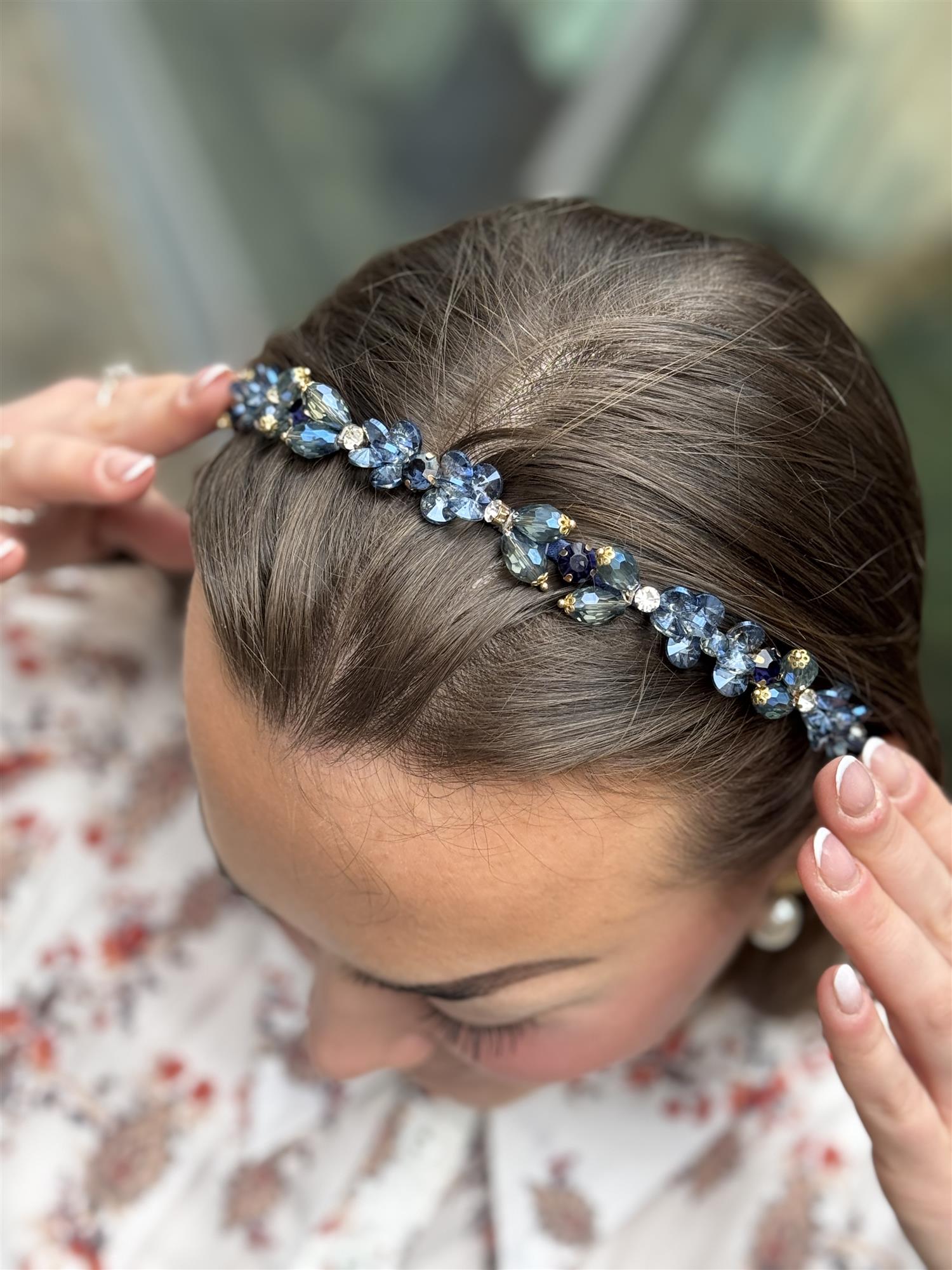 Crystal Hair Band, Navy