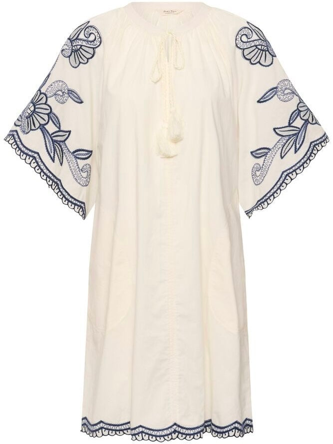Breanna PW Dress, White/Blue