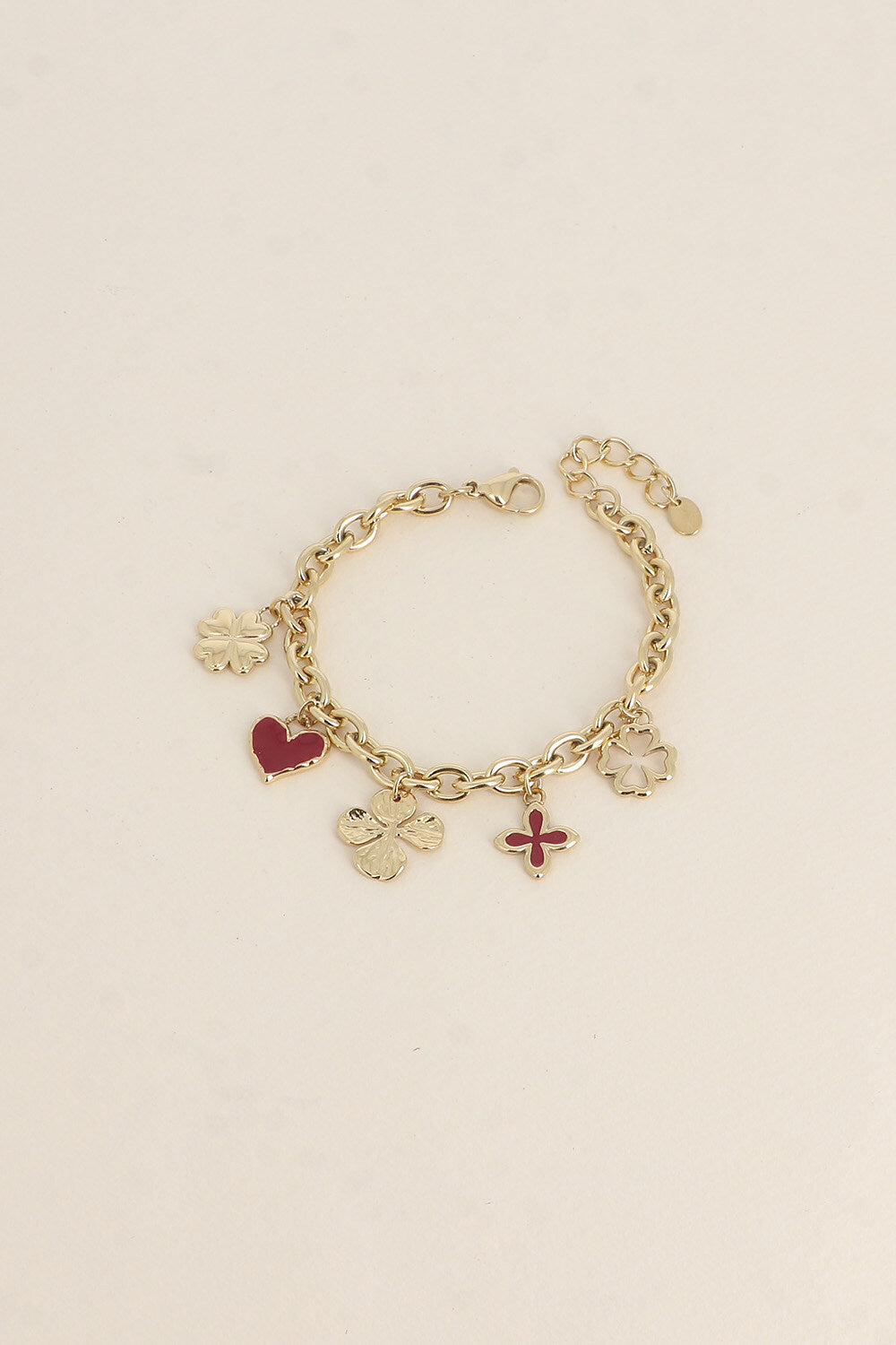Bracelet, Clovers & heart