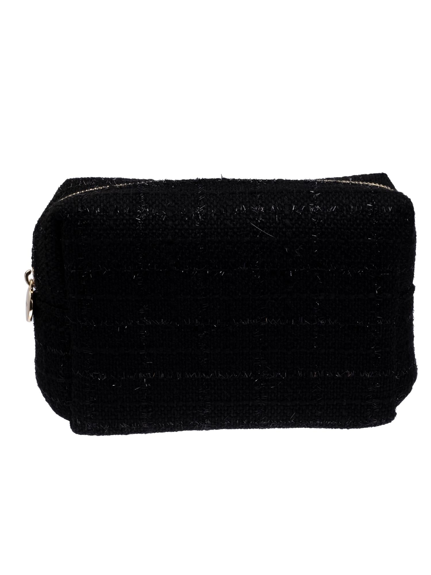 Tweed Make-Up Pouch Small, Black