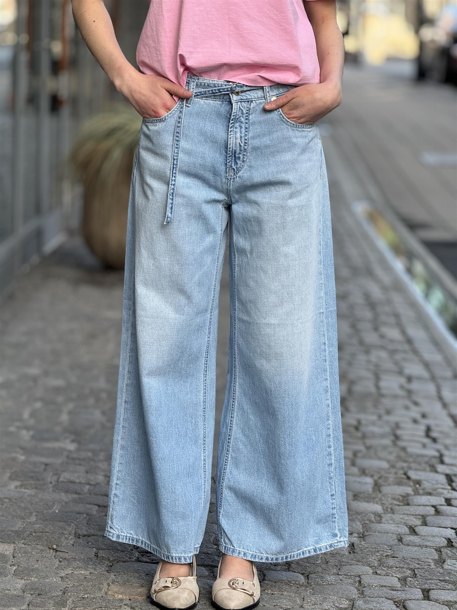 Palazzo Cropped, Blue Mirage