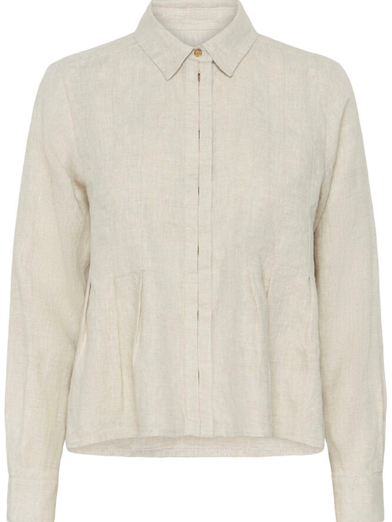 DILANA IW PLEATED SHIRT, Ecru
