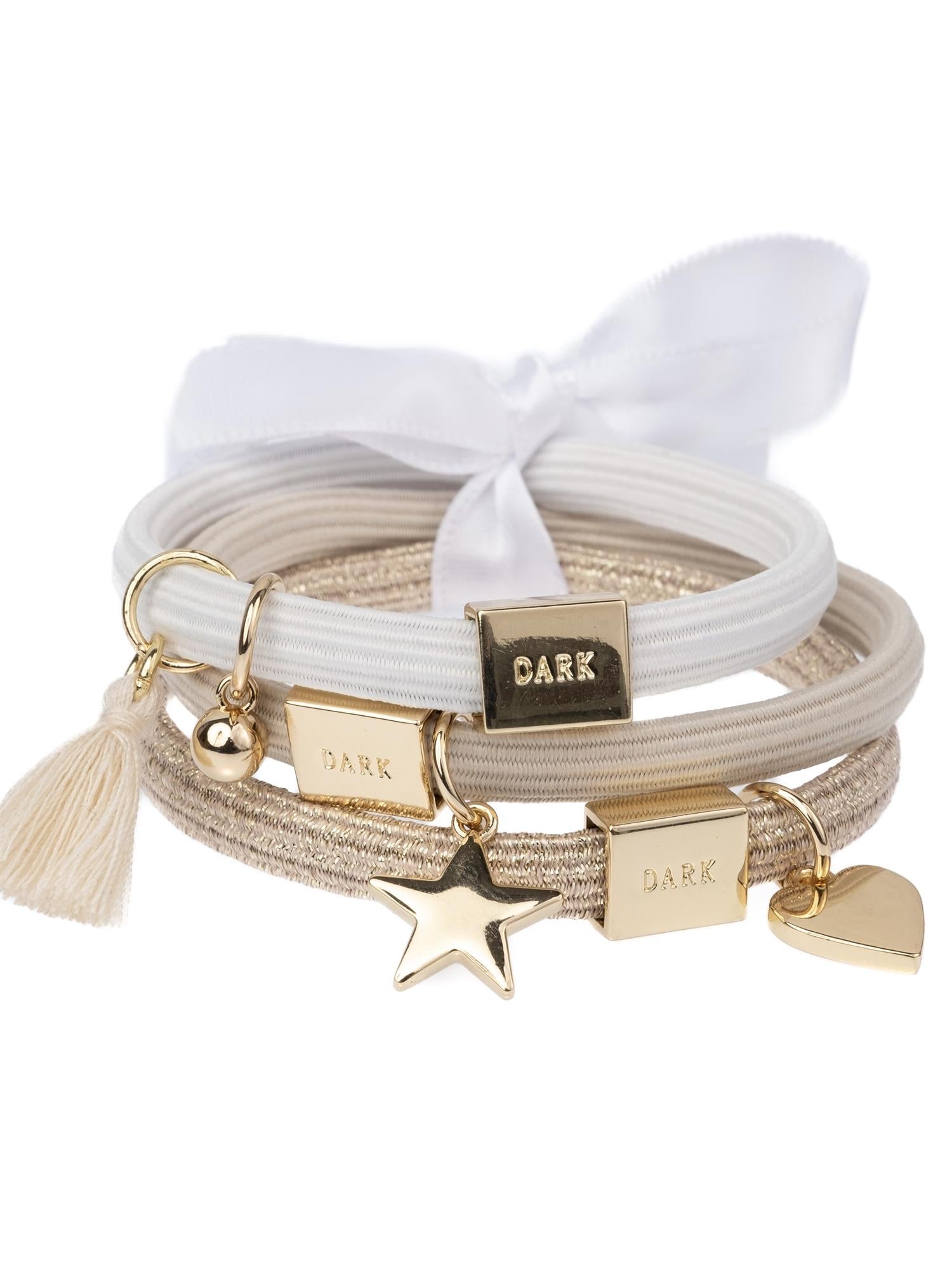 Hair Ties 3 pk Charm, Sand