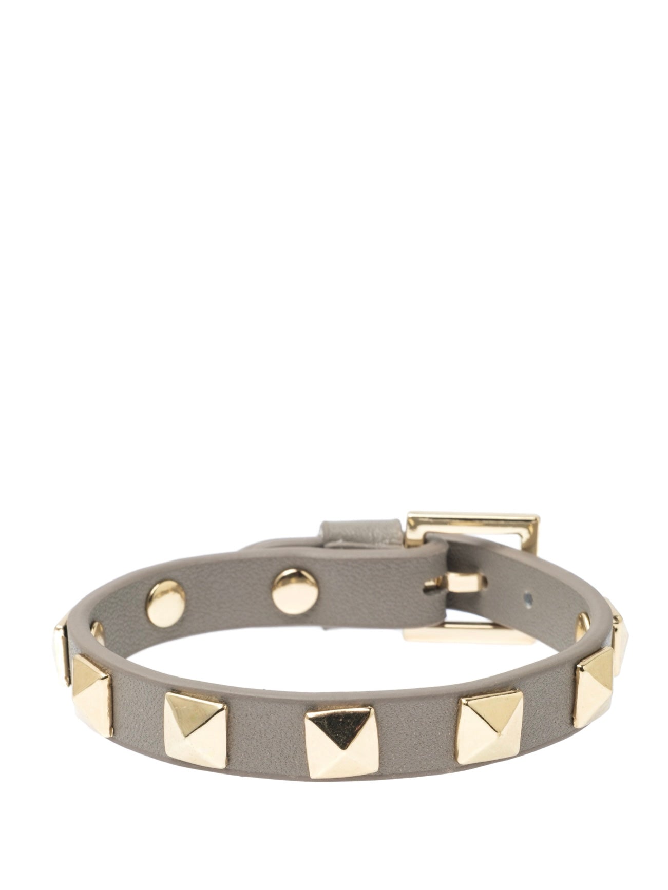 Leather Stud Bracelet Mini, Taupe