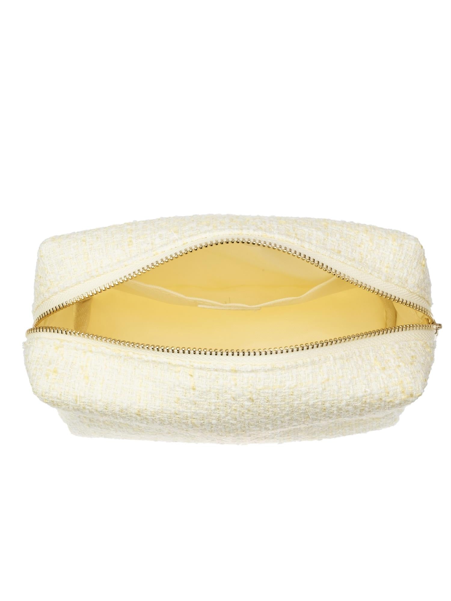 Tweed Make-Up Pouch Large, Yellow