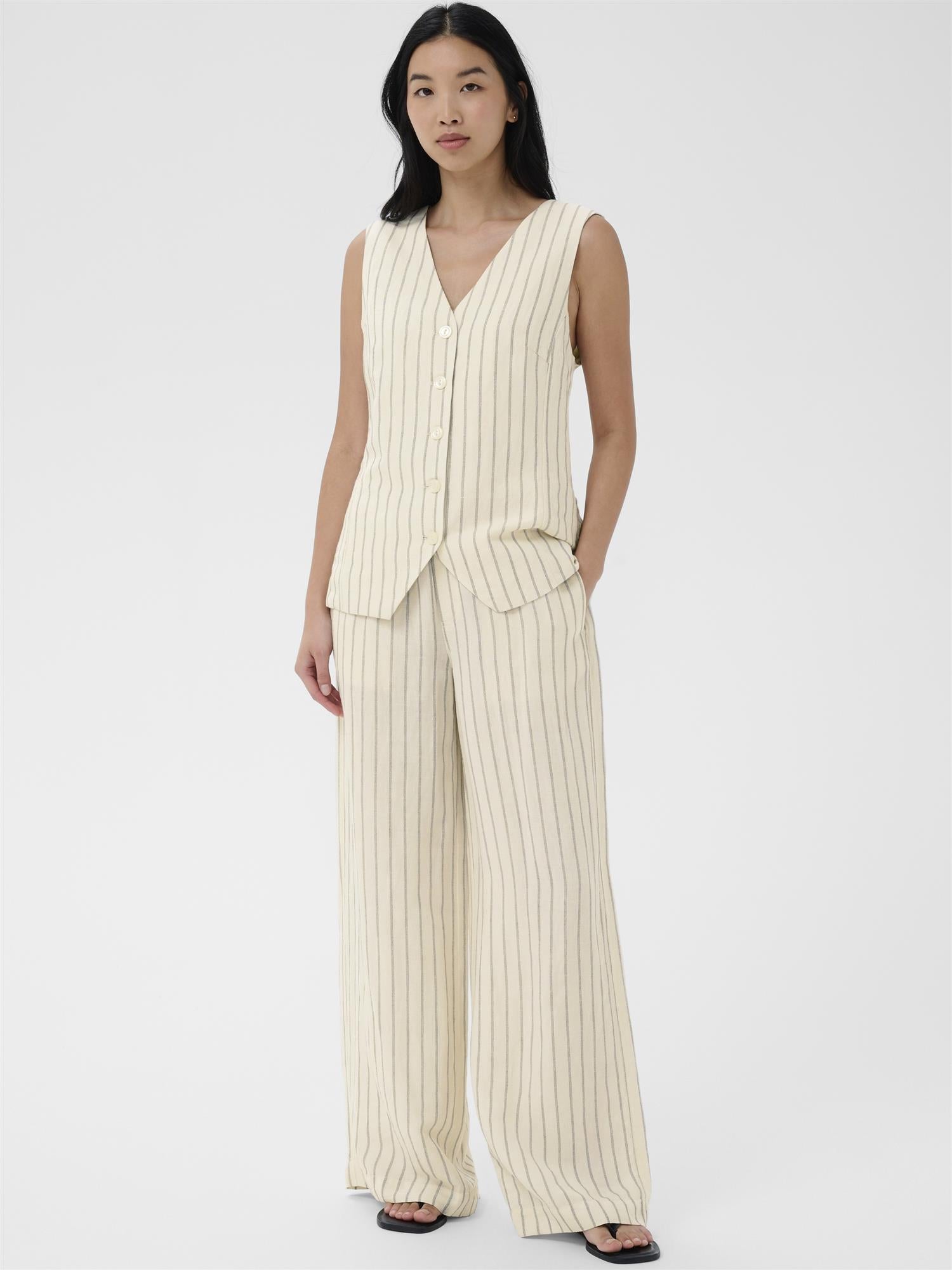 Biana PW Pants, Black Stripe