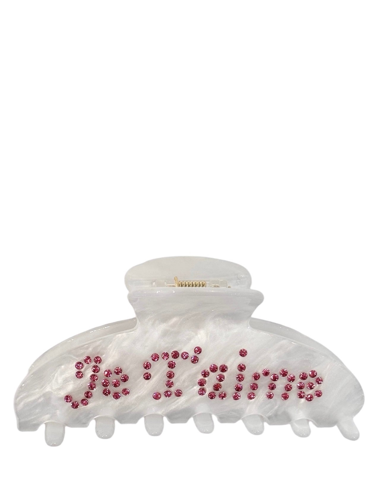 Text Hair Claw, "Je T'aime" White