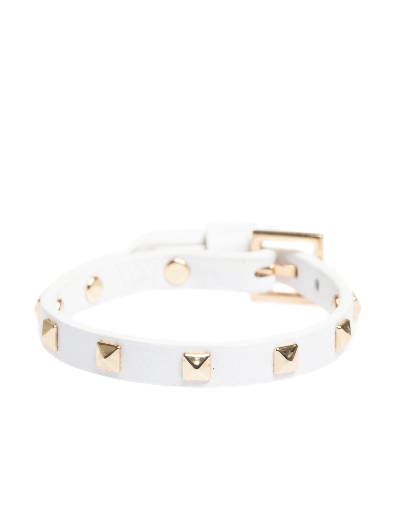 Leather Stud Bracelet Mini, White